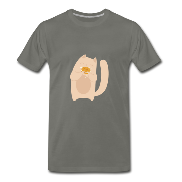 Bagel Cat Men's Premium T-Shirt - asphalt gray