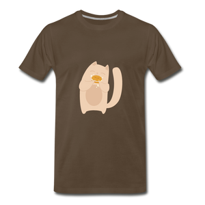 Bagel Cat Men's Premium T-Shirt - noble brown