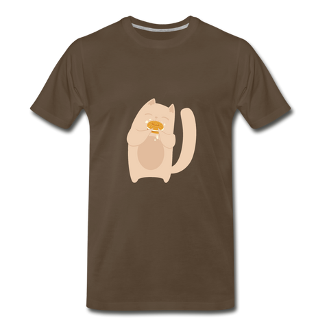 Bagel Cat Men's Premium T-Shirt - noble brown