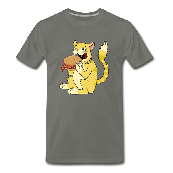 Sloppy Cat Men's Premium T-Shirt - asphalt gray