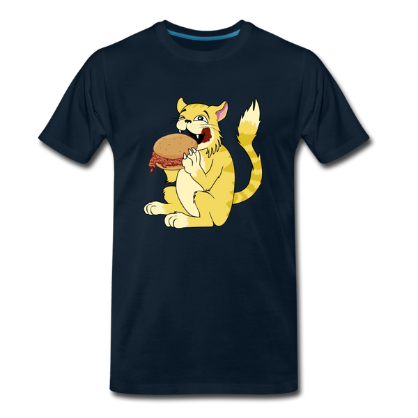 Sloppy Cat Men's Premium T-Shirt - deep navy