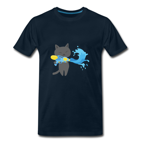 Squirting Cat Men's Premium T-Shirt - deep navy