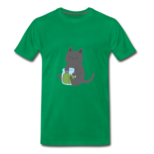 Pickled Cat Men's Premium T-Shirt - kelly green