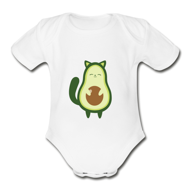 Avocato Organic Short Sleeve Baby Bodysuit - white