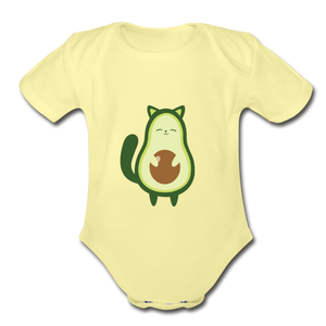 Avocato Organic Short Sleeve Baby Bodysuit - washed yellow