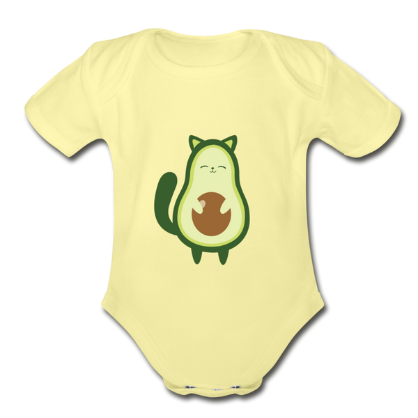 Avocato Organic Short Sleeve Baby Bodysuit - washed yellow