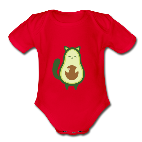 Avocato Organic Short Sleeve Baby Bodysuit - red